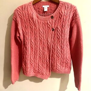 Sundance Pink Cable Knit Sweater sm
